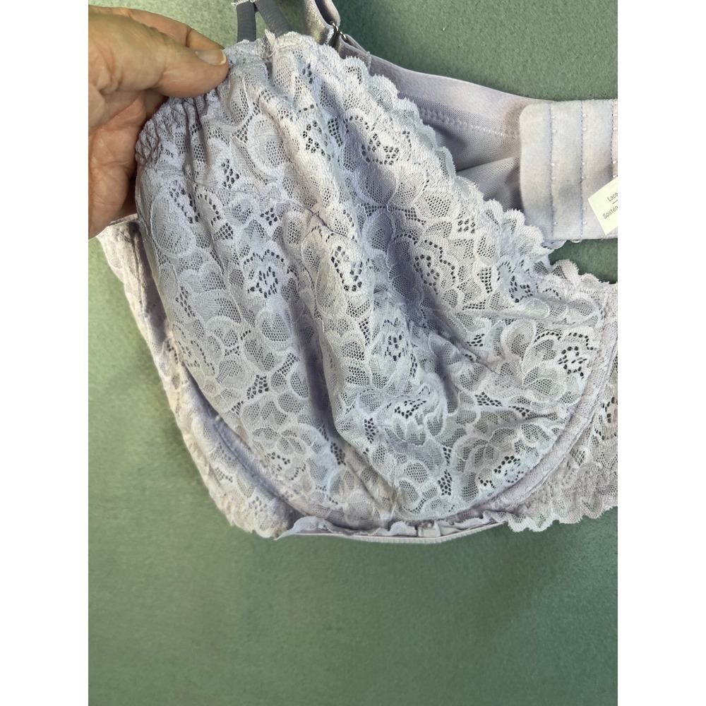 Auden Lace Unlined Balconette Bra Coquette Romantic Lavender Lace 44DDD - Picture 5 of 9